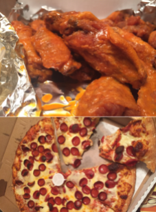 wings and pizza